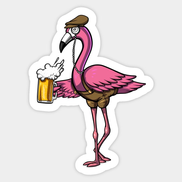 Flamingo Bird Beer Party Sticker by underheaven